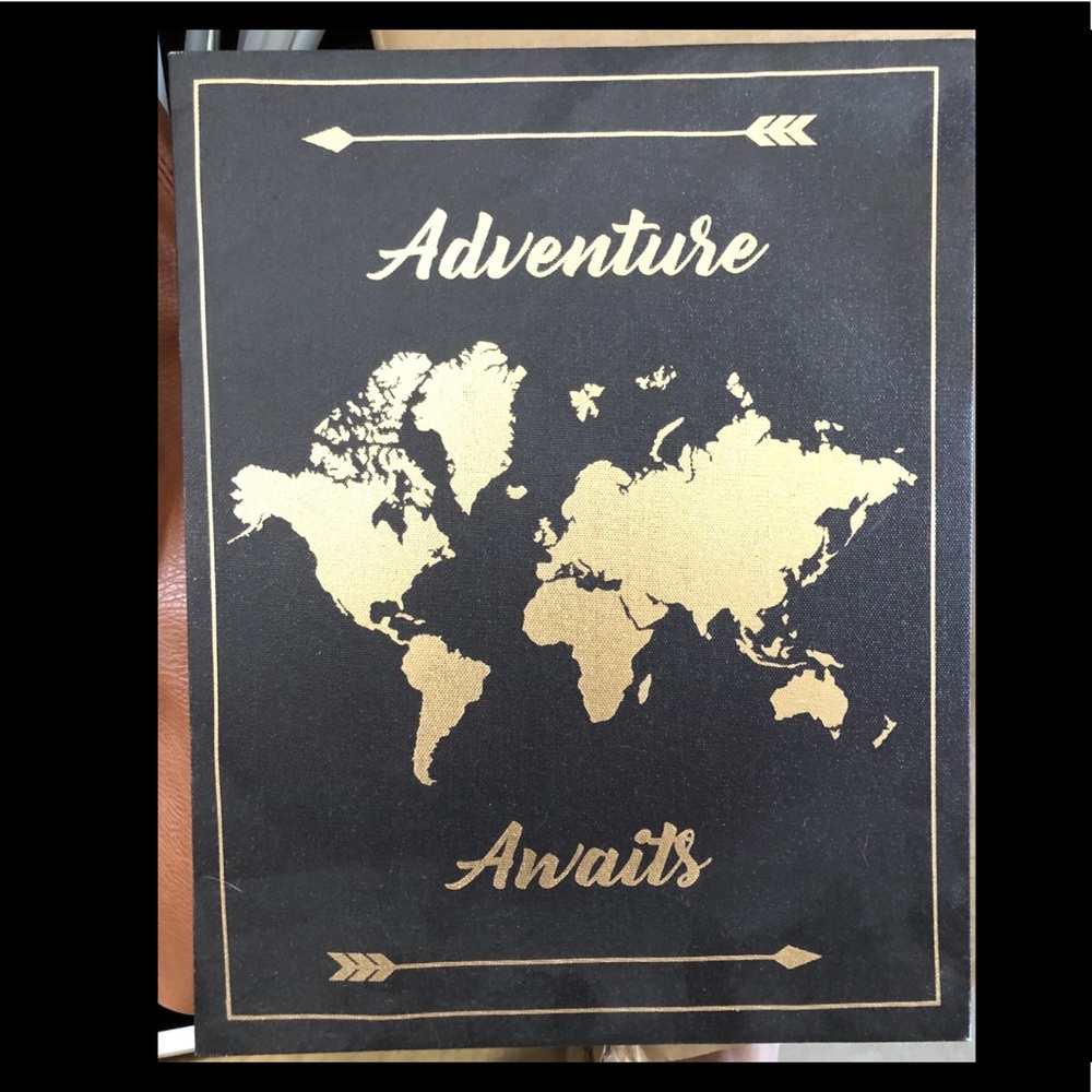“Adventure Awaits” Wall Art 14x11 Canvas Gold